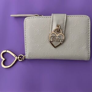 Juicy Couture Cream Wallet with Gold Heart Charm